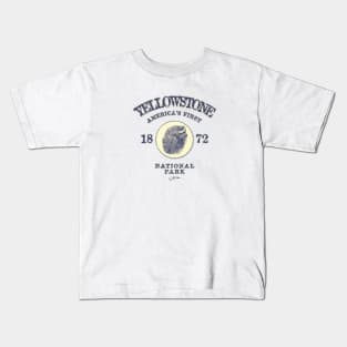 Yellowstone, America's First, National Park with Tough Old Bison Kids T-Shirt